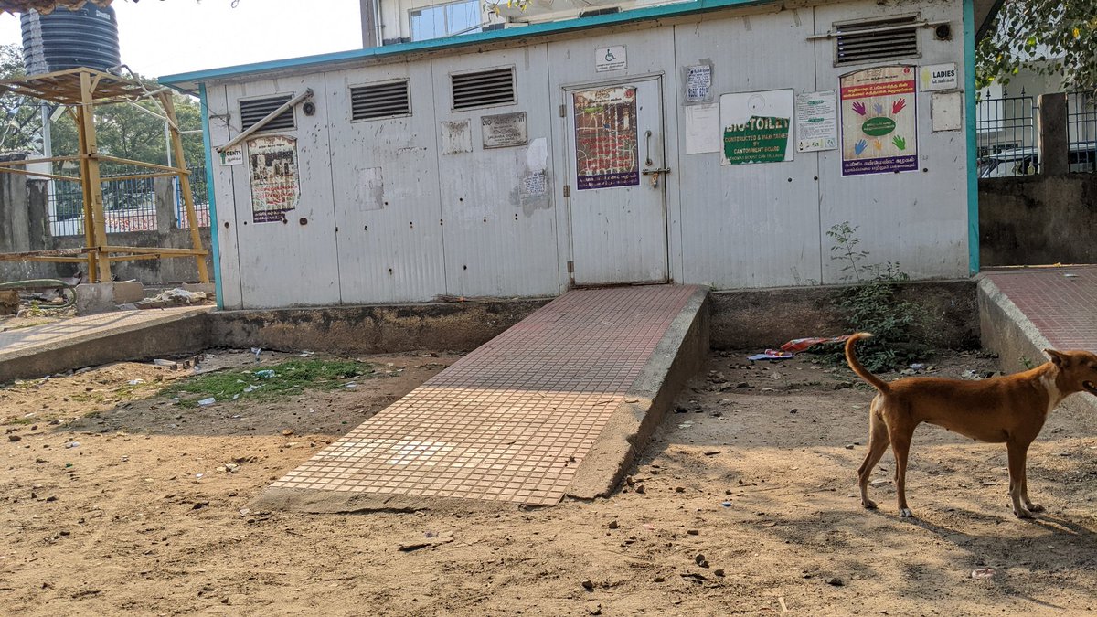 Disability Toilet been Locked at Pallavaram Bus Stop on 5th Apr, 3pm. What is the use of providing a facility while not able to Use it <a href="/Tambaram_Corp/">Tambaram Corporation</a> <a href="/chennaicorp/">Greater Chennai Corporation</a> ?
Who is responsible for this Toilet? 
#SwachhBharat <a href="/Toilet_Festival/">International Toilet Festival</a> <a href="/DisabilityIndia/">DRA India (Disability Rights Alliance)</a>
