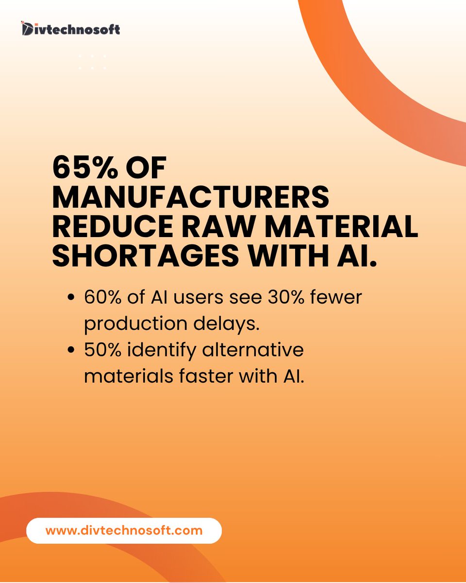 divtechnosoft's tweet image. Stop reacting. Start predicting.

AI is transforming how businesses prevent raw material shortages before they disrupt production.

Ready to future-proof your supply chain?
Visit divtechnosoft.com for a free consultation

#aiforbusiness #supplychainoptimization