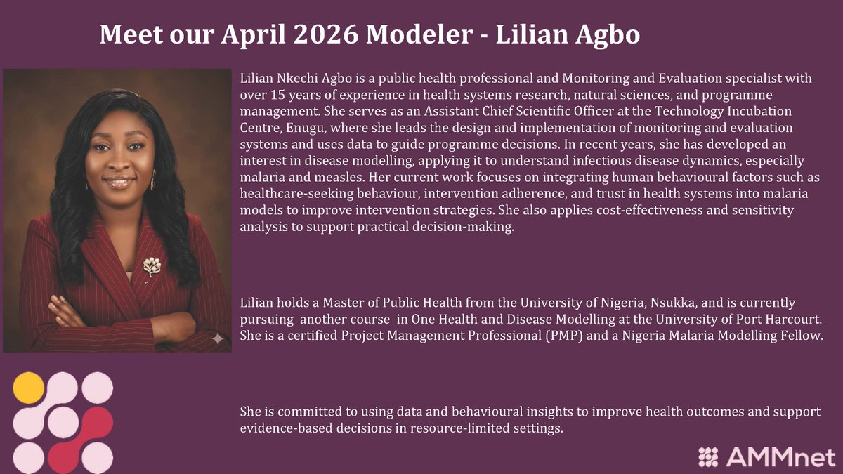 Applied Malaria Modelling network (AMMnet) tweet media