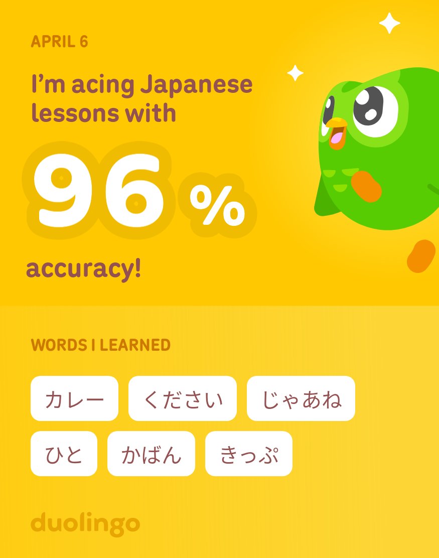shrichavan02's tweet photo. I’m learning Japanese on Duolingo! It’s free, fun, and effective. https://t.co/mugpdgmJv4