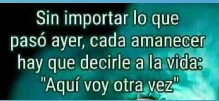 Sin más que decir.
Ahí vamos de nuevo.
Con determinación, con alegría, con esperanza y mucha fe.