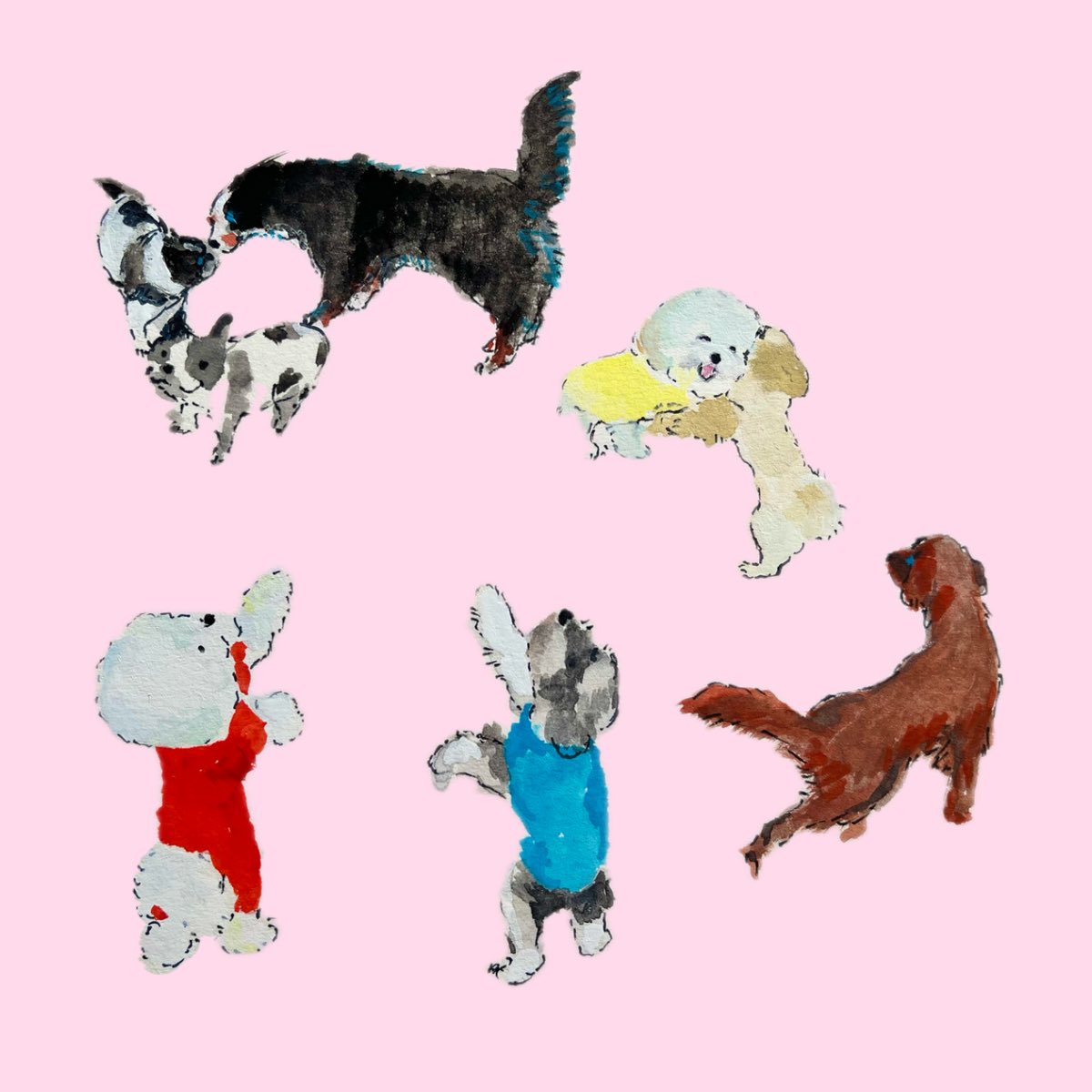 形が定まらない犬 tweet media