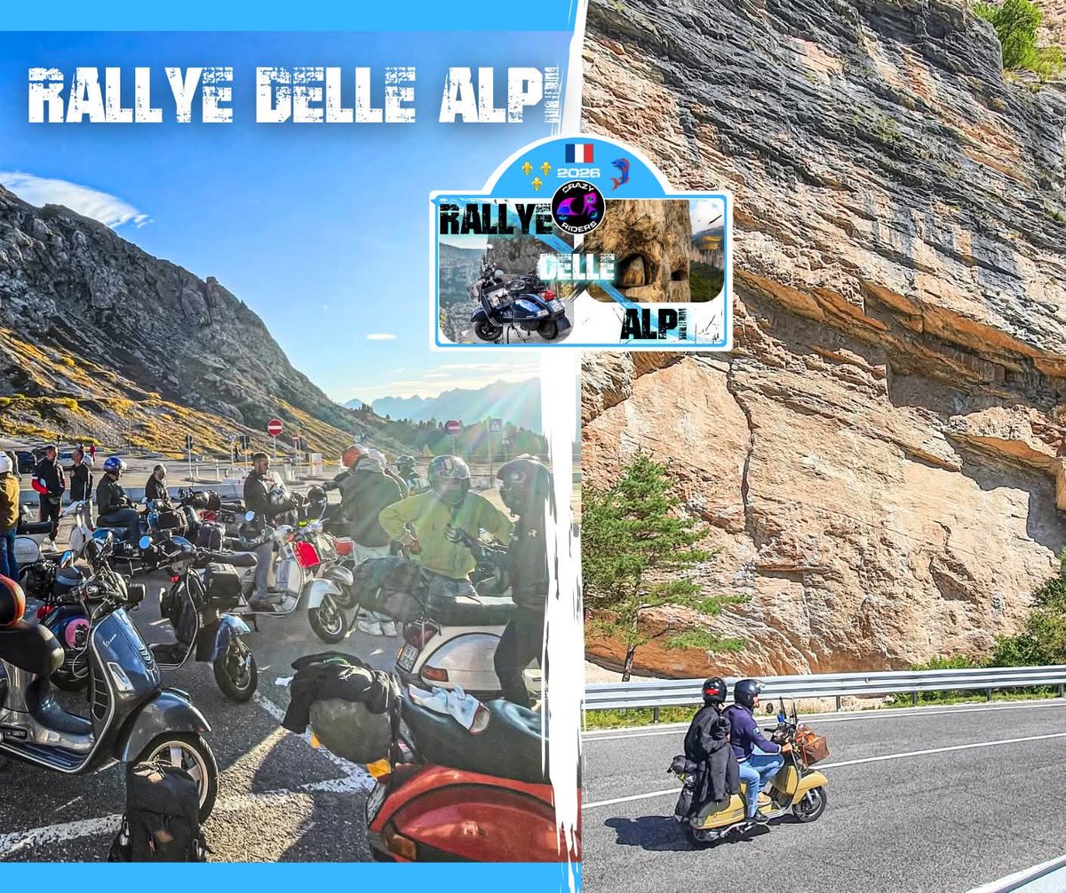 AVVENTURA - SCOPERTA - GUIDA - DIVERTIMENTO
𝐑𝐀𝐋𝐋𝐘𝐄 𝐝𝐞𝐥𝐥𝐞 𝐀𝐋𝐏𝐈 - Road to Vercors
ISCRIZIONI e INFORMAZIONI COMPLETE QUI: forms.gle/UnVCt8jC9CBXaq…

#vespa #motociclismo #motoviaggi #vespalovers #vespismo