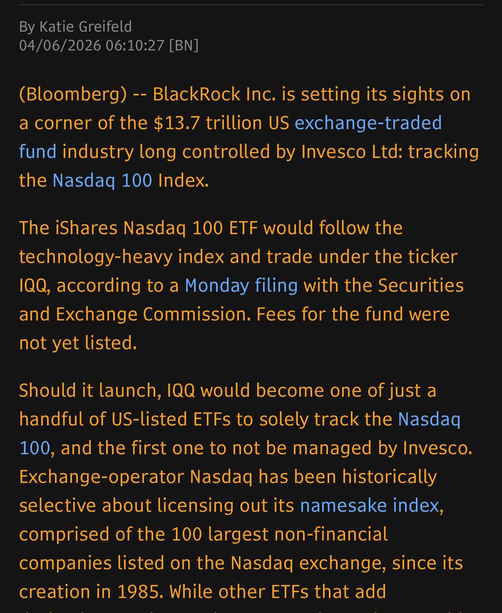 블랙록 나스닥100 ETF 관련 X 이미지