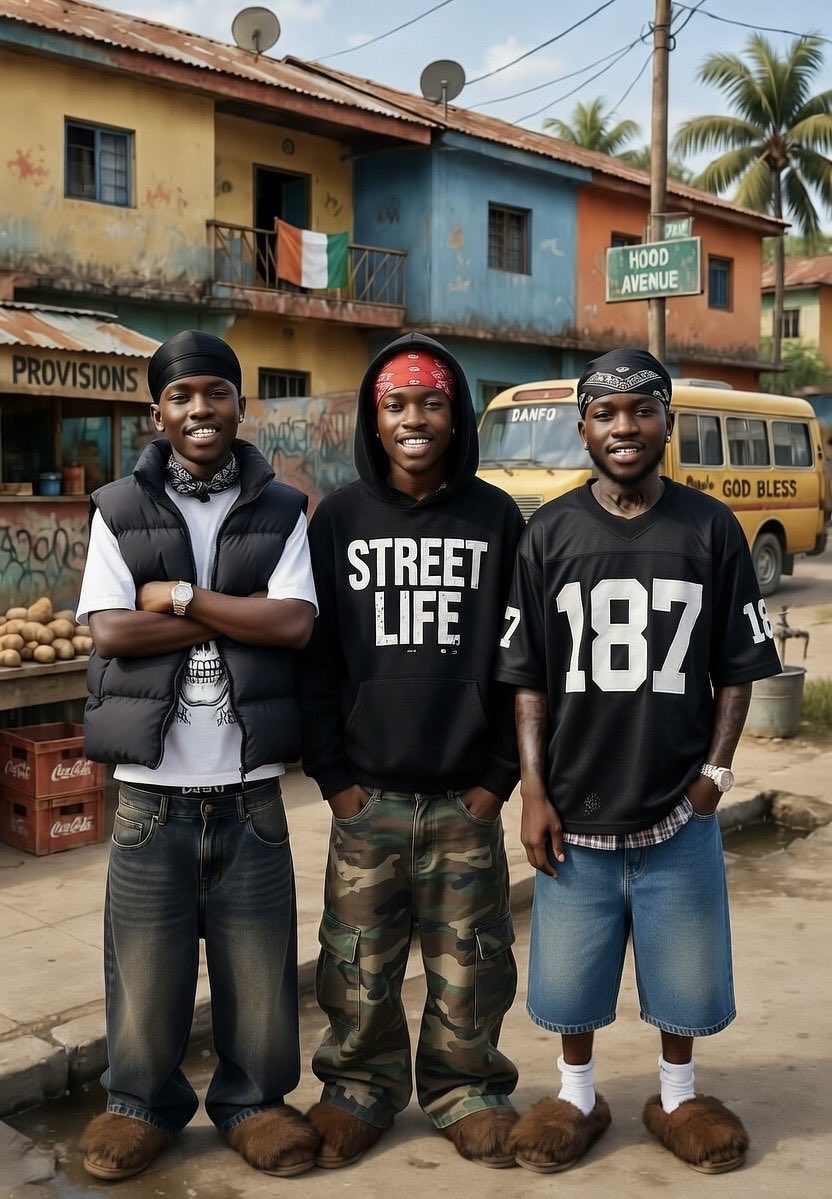 Dinerohoodfc's tweet image. From the muddy streets where survival na everyday war, these boys carry heavy eyes and heavier dreams.
No silver spoon, only street code and strong heart.
Bad boys wey sabi say life no easy, but dem no go bow. 
#nigeriahood #survival #hoodstory