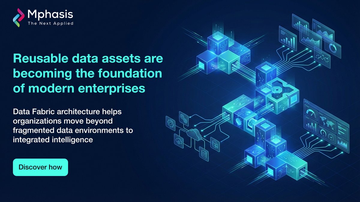 Mphasis's tweet image. Modern enterprises need data that flows seamlessly across teams, systems, and applications. Data Fabric architecture enables integrated and reusable data assets that accelerate analytics, innovation, and decision-making.

Explore the blog: mphs.co/bffb

#AI #StayAhead