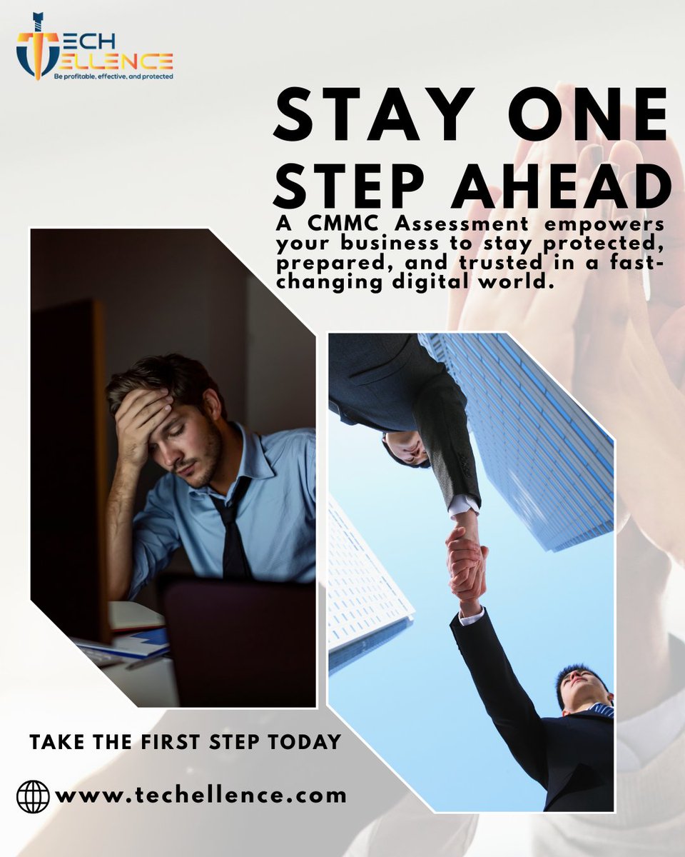 techellence's tweet photo. Stay confident in your cybersecurity journey. 

Take the next step toward stronger security—book your CMMC Assessment today!
https://t.co/JDe0NeoyQG

#CMMC #CyberConfidence #SecureSuccess https://t.co/Ot2Bryz3dr