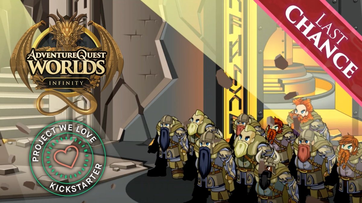ArtixKrieger's tweet image. Only 8 hours left to back AdventureQuest Worlds: Infinity on Kickstarter. The countdown is real. If you have been waiting, this is your moment. Back it, share it, be part of this! Battle on! kickstarter.com/projects/artix…
~B #aqw #infinity #kickstarter