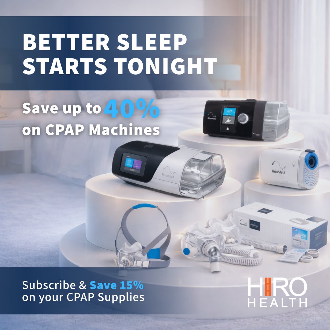 hirohealth's tweet image. Upgrade your therapy with reliable, comfortable CPAP machines.

💥 Save up to 40% OFF on CPAP Machines
🔄 Subscribe &amp;amp; Save 15% on supplies

Don’t wait - sleep better, live better.
Shop now: HiroHealth.com

#SleepApneaAwareness #CPAP #BetterSleep #hirohealth