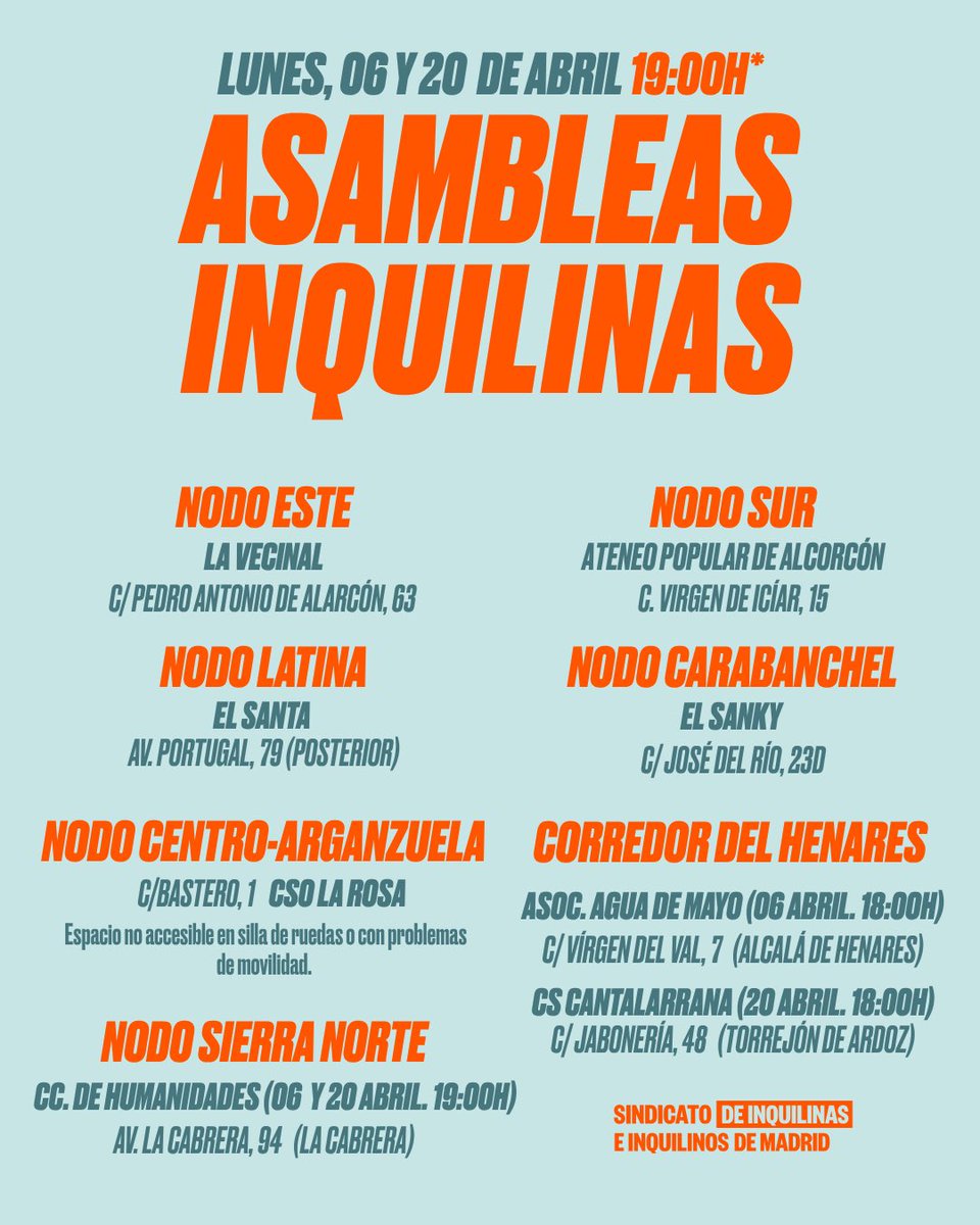 Sindicato de Inquilinas e Inquilinos de Madrid tweet media