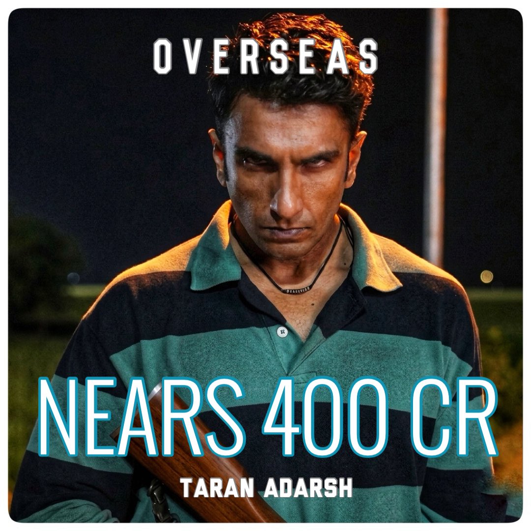 taran_adarsh's tweet photo. #Xclusiv... 'DHURANDHAR 2' NEARS ₹ 400 CR *OVERSEAS* AFTER WEEKEND 3 – TERRIFIC 👍👍👍...
#DhurandharTheRevenge | #Dhurandhar2 | #Overseas

Key highlights...
⭐️ Crosses £ 4 mn in #UK – now the No 2 #Indian film of all time.
⭐️ Crosses A$ 7.5 mn in #Australia – emerges as the No 1 #Indian film of all time. #Dhurandhar [Part 1] now at No 2.
⭐️ Crosses NZ$ 1 mn in #NewZealand – No 1 #Indian film of all time.
⭐️ Crosses € 1 mn in #Germany – continues its sensational run.

#Dhurandhar2 biz at a glance...
🔥 Week 1: $ 29.5 mn
🔥 Week 2: $ 9.795 mn
🔥 Weekend 3: $ 3 mn
⭐️ Fri: $ 1 mn
⭐️ Sat: $ 1.05 mn
⭐️ Sun: $ 950k
⭐️ Total: $ 42.295 million [₹ 393.50 cr]