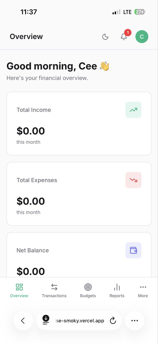 meetseunfunmi's tweet photo. Just built SpendWise - a personal finance SaaS built with Next.js 14, TypeScript &amp; MongoDB.
✅ Track income &amp; expenses
✅ Budget alerts via email
✅ Auto-recurring transactions
✅ Reports &amp; CSV export
✅ 5 languages
✅ Free &amp; Premium plans (Paystack)

https://t.co/wdpoXk1HIE https://t.co/YCNHj1Oufh