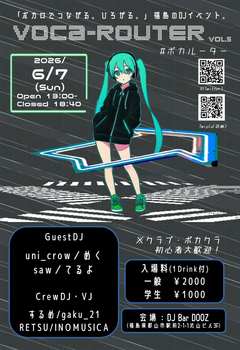VOCA-ROUTER(#ボカルーター)/福島ボカクラプロジェクト tweet media