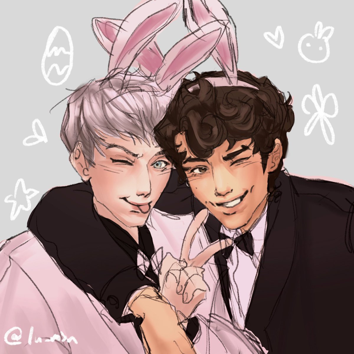 lu_mxn's tweet photo. Easter baking bunny boys - Dan and Phil
#phanart https://t.co/2FUMV33jzU