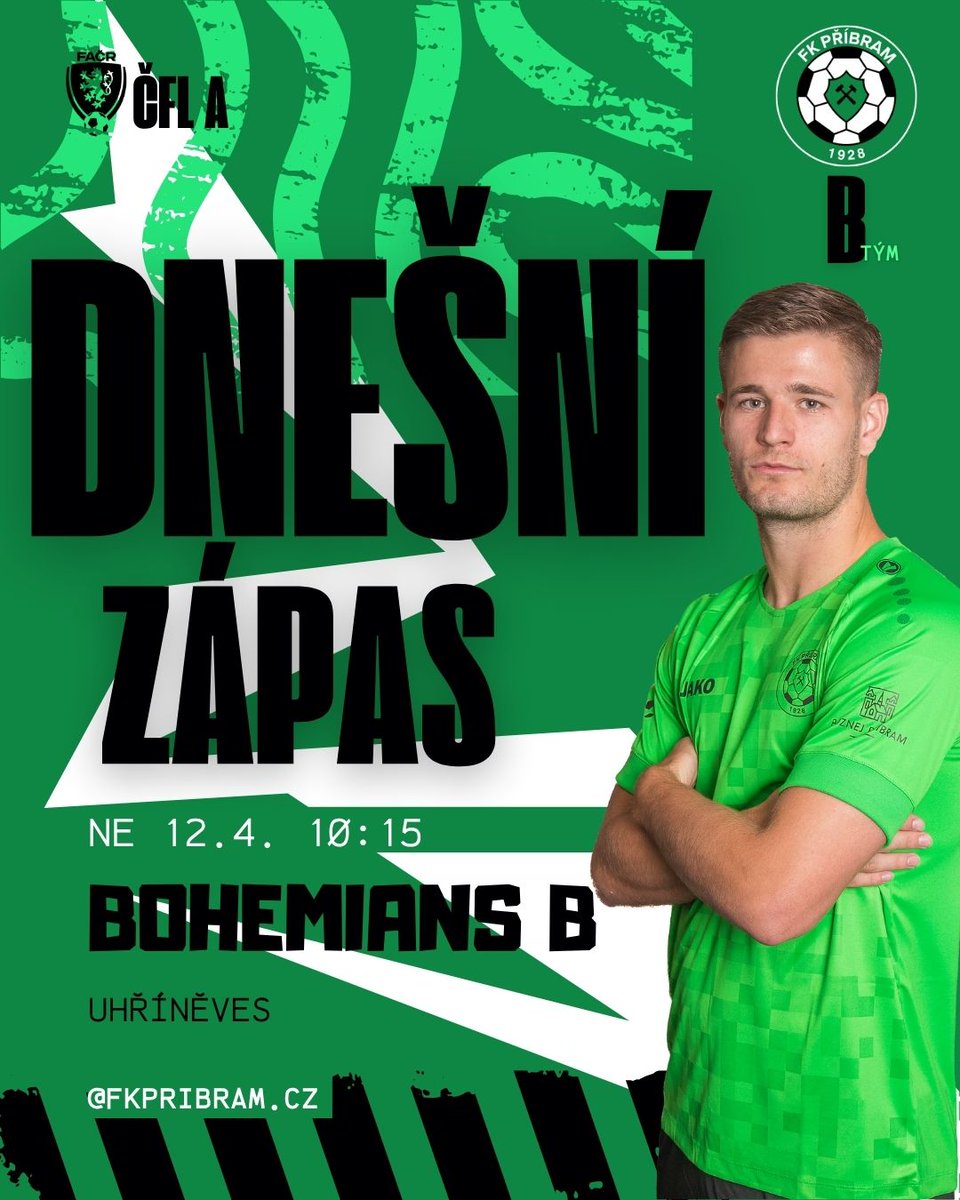 ⚽️⏰ DNES HRAJE 🅱️ TÝM 🟩⬛️🟩⬛️
🆚 Bohemians Praha 1905 B
🏆 3. ČFL A
⏰ 10:15
🏟 Uhříněves