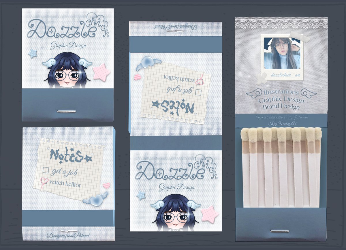 Dazzlechick's tweet image. Matchbook i designed for myself 😗

#graphic_design #oc
