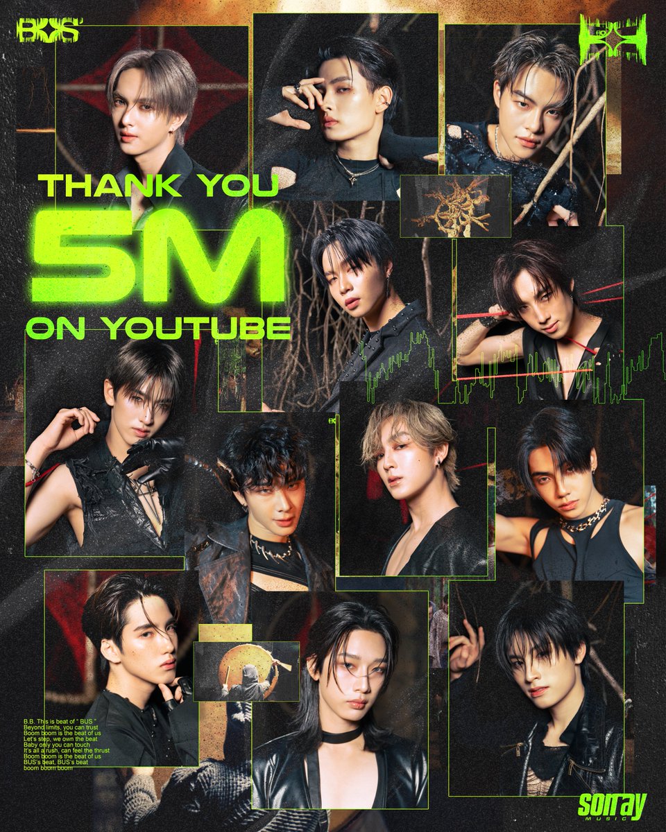BUS_SONRAY's tweet photo. "สวัสดีครับ ผม BB ห้าล้านวิวครับ"
 
BB 5,000,000 Views บน YouTube แล้ว!
Our BEUS ทำถึงทุกอย่าง 🤟🏻❤️‍🔥

ขอบคุณมาก ๆ ครับ ที่รัก beat of BUS 

BUS 'BB' OFFICIAL MV
🔗: https://t.co/GpguMx0SMk

#BUS_BB5M 
#BUS_BB
#BUSbecauseofyouishine https://t.co/JSe9k5v2wg