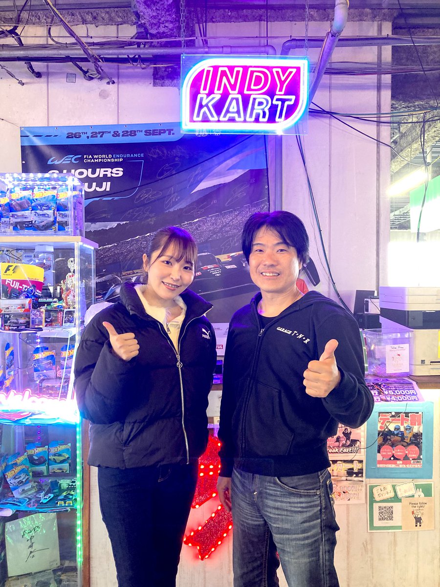 indykart_'s tweet image. 本日、D1選手の【中田哲郎 選手】、そしてレースクイーンの【るか】さんにご来店いただきました‼️
@ruka_japan00 

さすがD1選手、進入スピードと角度が大迫力！👀
そして現在、オフ会開催を計画中⁉️
お楽しみに！😆
#D1 #Tokyodrift #Drift #ドリフト