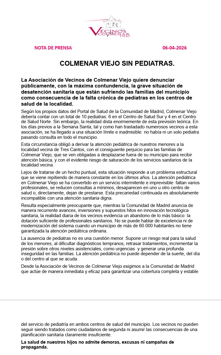 AV Vecinos por Colmenar Viejo tweet media