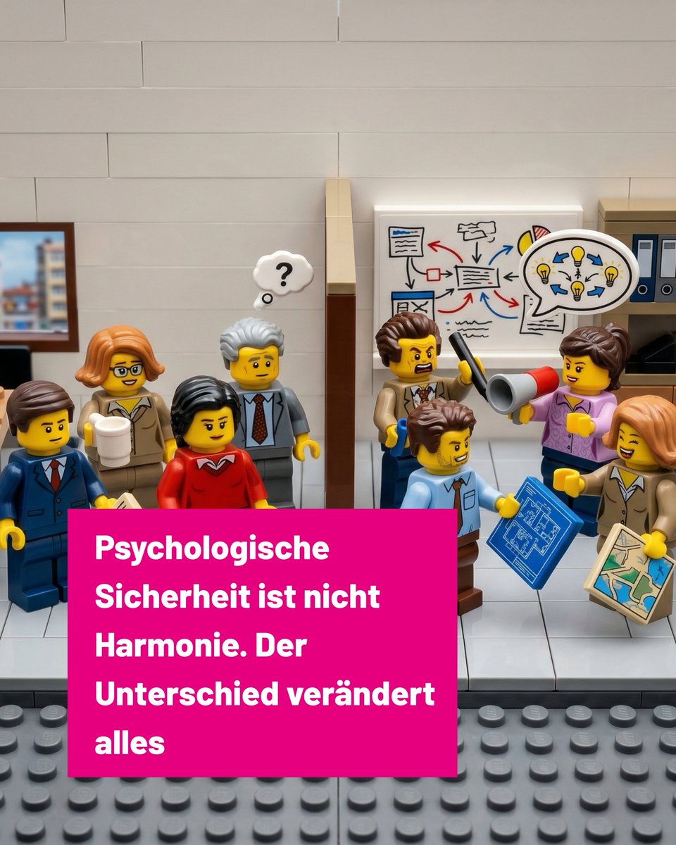 consulting_pin's tweet image. Die meisten Teams verwechseln Harmonie mit Sicherheit.
Was sie nicht bedeutet: Alle sind nett zueinander, Niemand streitet, Alle fühlen sich wohl
Was sie bedeutet: Ich kann eine unpopuläre Meinung teilen ohne Konsequenzen zu fürchten, Ich kann einen Fehler zugeben.
#TeamDynamics