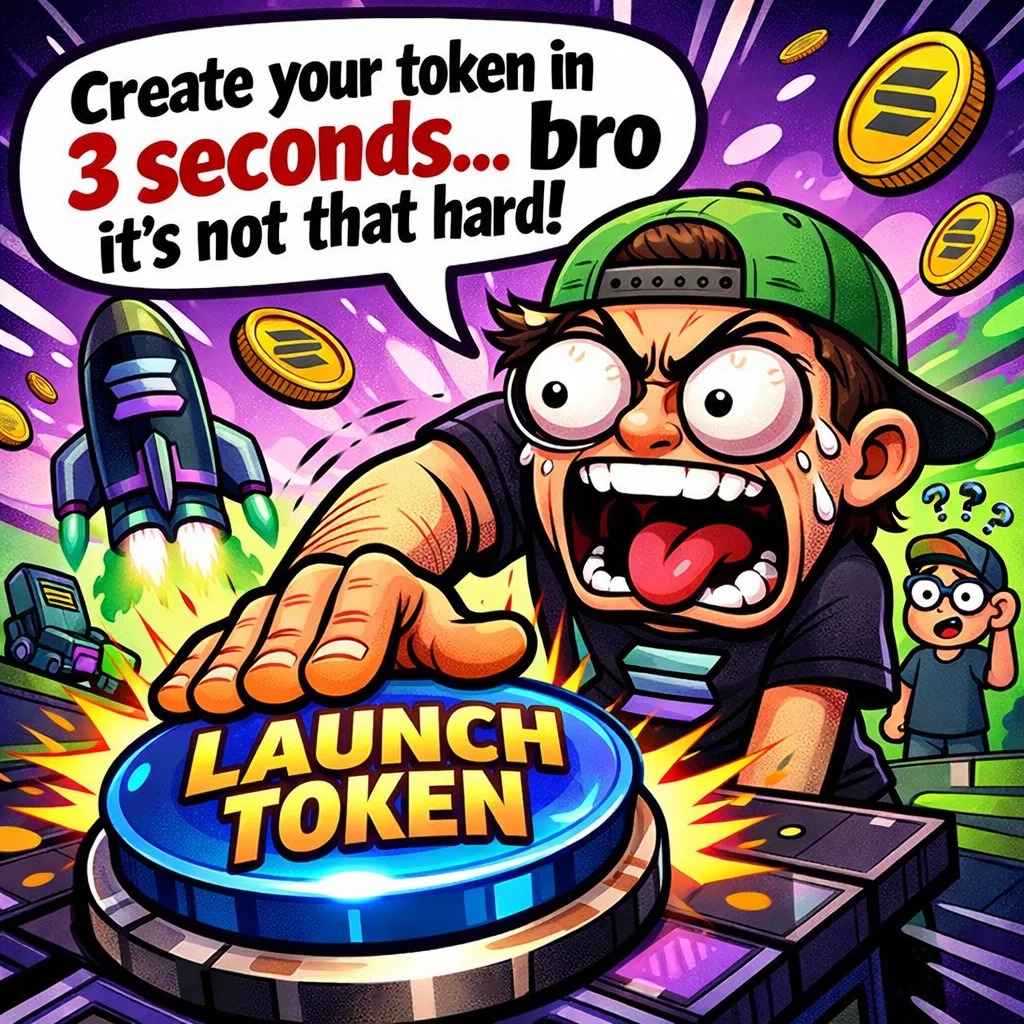 SolanaLauncherS's tweet photo. When you struggle for days &amp; weeks &amp; then find out you can launch your token in just 3 seconds.... 😂😂
https://t.co/brHojNmCHS
#Solana #DeFi #DEX #TokenLauncher #SolanaEcosystem 🚀 https://t.co/XougqSFZTY