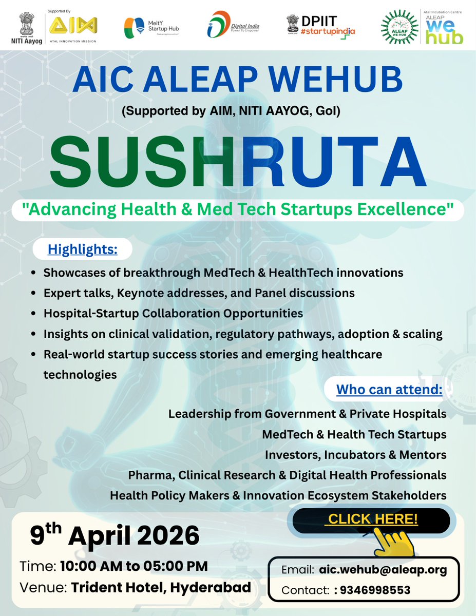 Atal Incubation Centre ALEAP We-Hub tweet media