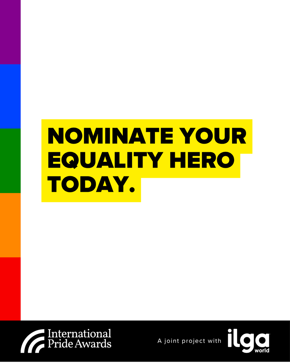 UNDPHIVHealth's tweet image. All over the world, #LGBTIQ+ equality heroes are making change happen. We want to thank them.
The 2026 #internationalprideawards will be presented in 5 categories.
Nominations are open until 17 April: internationalprideawards.org/en/nominations/