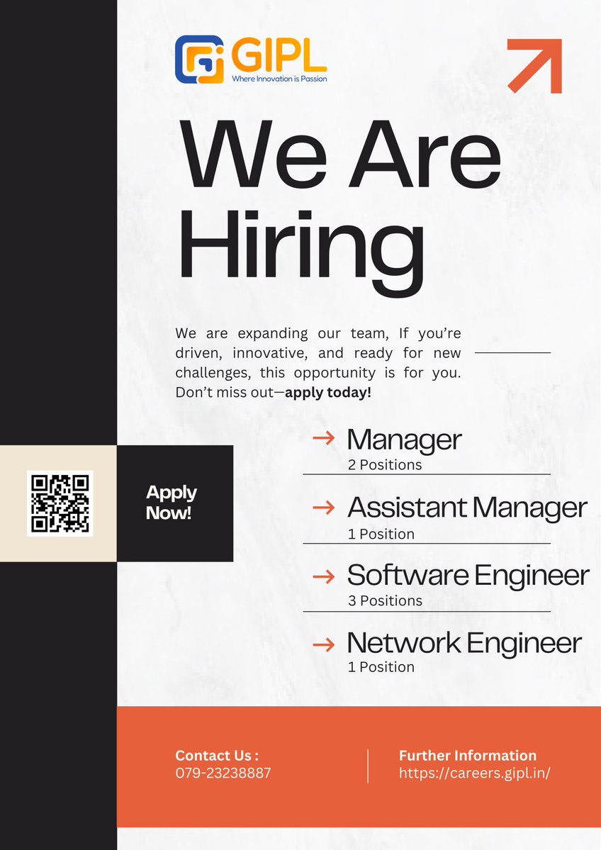 gipl2001's tweet image. 🚨 Final Call to Apply! Openings are closing soon—don’t miss your chance to join our team. Explore exciting
career opportunities and apply before 15th April 2026. 

Website:careers.gipl.in

#FinalCall #HiringAlert #ApplyNow #RecruitmentDrive #LastDate