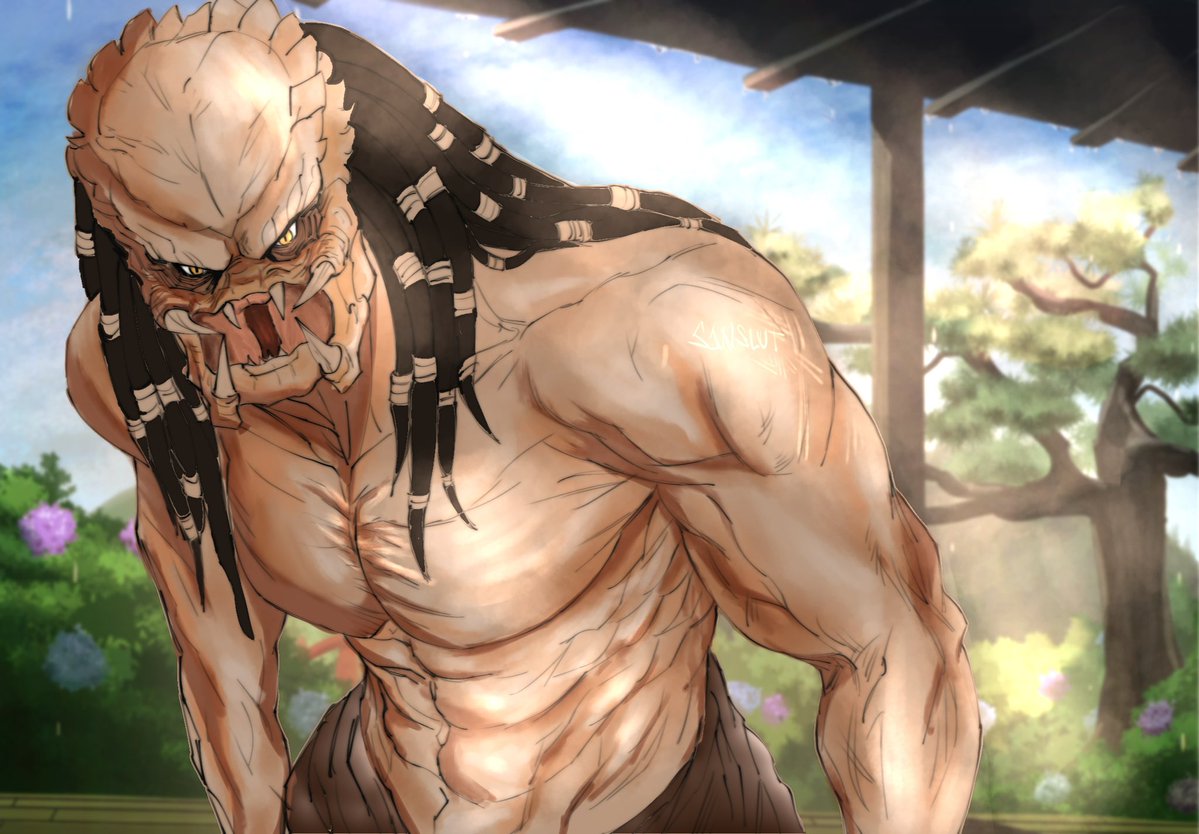 s1nslut's tweet image. practice rendering but I gave up #yautja #predator #fanart