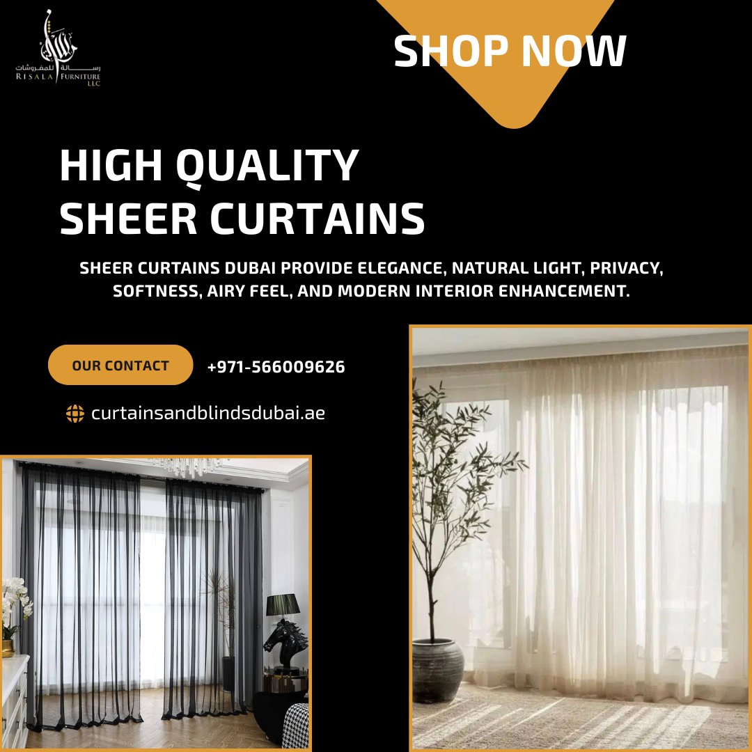 blindcurtainllc's tweet image. Enhance your interiors with best sheer curtains Dubai, offering soft light filtering, airy feel, elegant look, privacy, and a stylish modern touch.
📞 +97156-600-9626
📧  sales@curtainsandblindsdubai.ae
Visit: curtainsandblindsdubai.ae/sheer-curtains…
#SheerCurtains #SmartCurtains