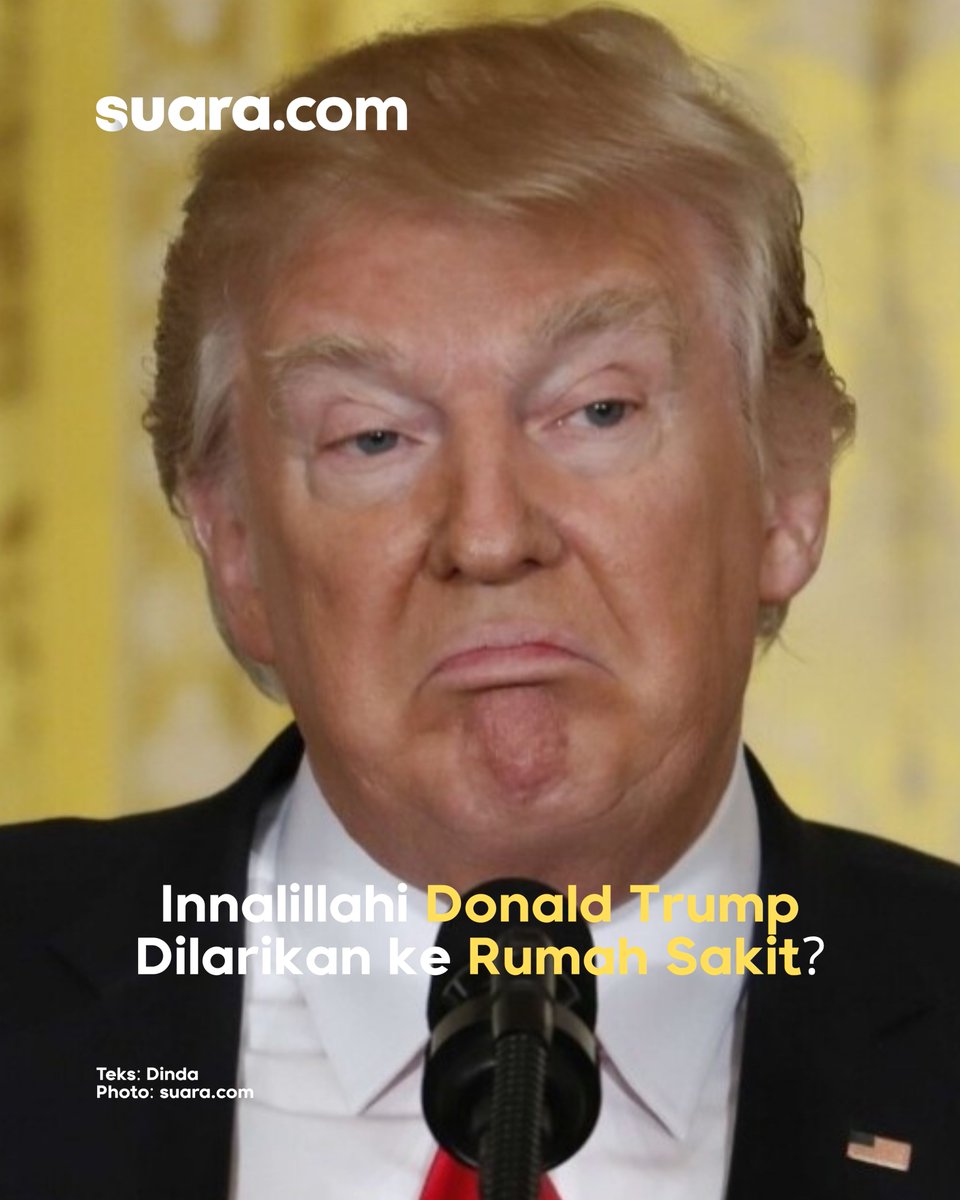 suaradotcom's tweet image. Publik Amerika Serikat dikejutkan dengan kabar burung mengenai kondisi fisik terkini sang pemimpin negara. Benarkah Donald Trump masuk rumah sakit?

Baca selengkapnya: suara.com/news/2026/04/0…

#donaldtrump #rumahsakit #donaldtrumpsakit DR