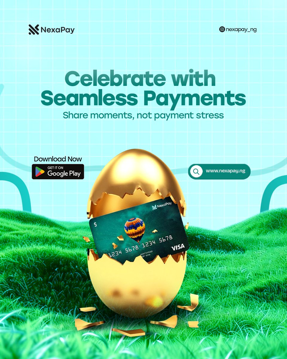 nexapay_ng's tweet image. This Easter, share moments — not payment stress. 🥚✨

NexaPay makes every transaction seamless.

Celebrate without the wahala 💳

👉 nexapay.ng

#NexaPay #Easter2026 #SeamlessPayments #Fintech