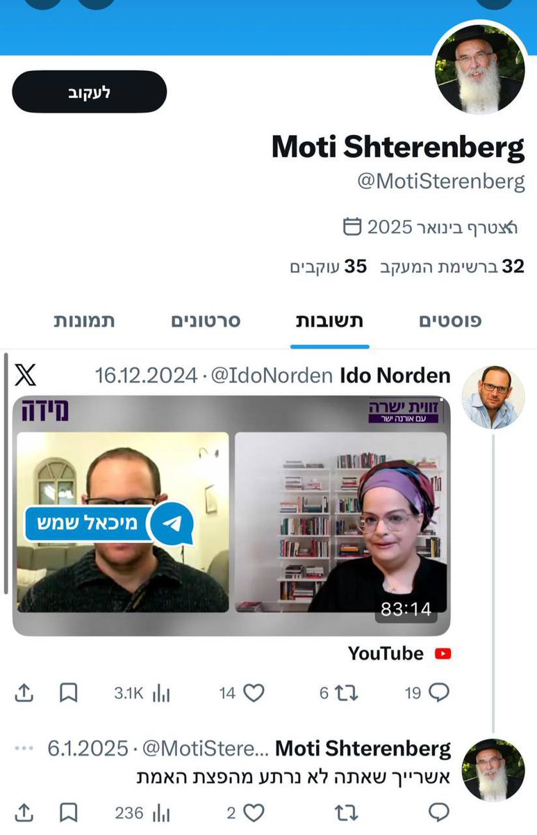 מיכאל שמש Michael Shemesh tweet media