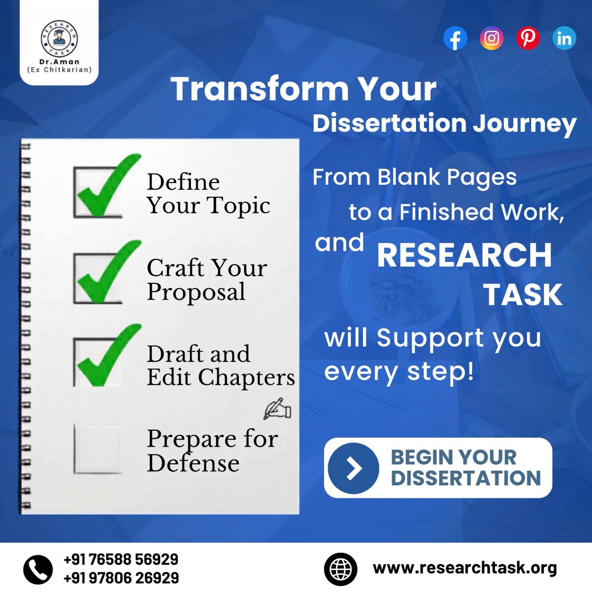 researchtaskorg's tweet photo. 📚 From Idea to Submission, We’ve Got You Covered

Turn your research stress into success with expert guidance at every step.

Because your dissertation deserves clarity, quality &amp; confidence.
📞 +91 76588 56929 | +91 97806 26929
🌐 https://t.co/6FQBt5ZJ4W https://t.co/DNuL0XD6fi