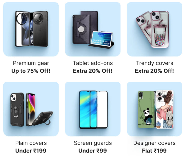 GrabOnIn's tweet image. Mobile Cases &amp;amp; More 📱🔥
5000+ designs with up to 75% OFF 😍

👉 Shop now:   grbn.in/bXX8FMt3kf

#MobileCases #PhoneAccessories #DealAlert #StyleUpgrade #ShopNow