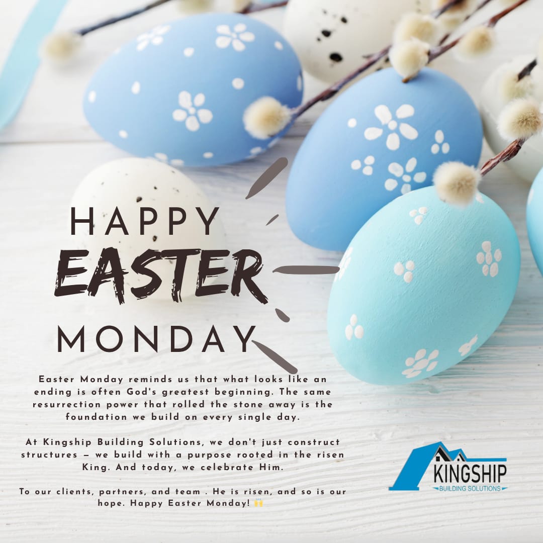 KingshipBuildin's tweet image. Happy Easter Monday
Easter Monday reminds us that what looks like an ending is often God's greatest beginning. 

📞 0712 480 249 / +1 (812) 690 5646
🌐 kingshipbuilding.co.ke
📍 Lotus Plaza, Parklands

#HappyEasterMonday #HeIsRisen  #BuildingWithPurpose #EasterMonday