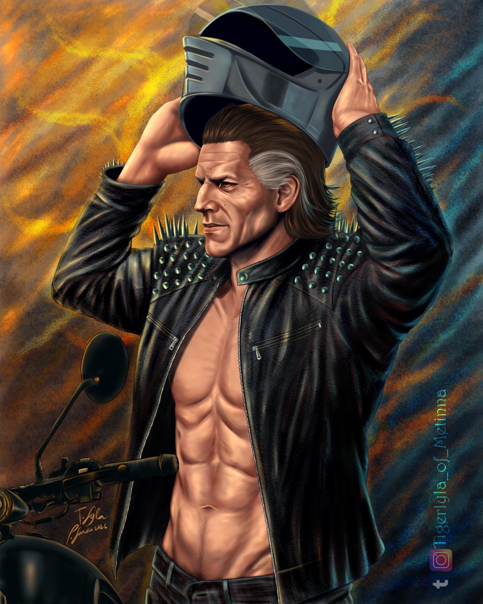 Biker Emhyr/Duny. First #emhyrvaremreis #fanart of 2026. #thewitcher3 #digitalart . Created in Paintool SAI and Photoshop.