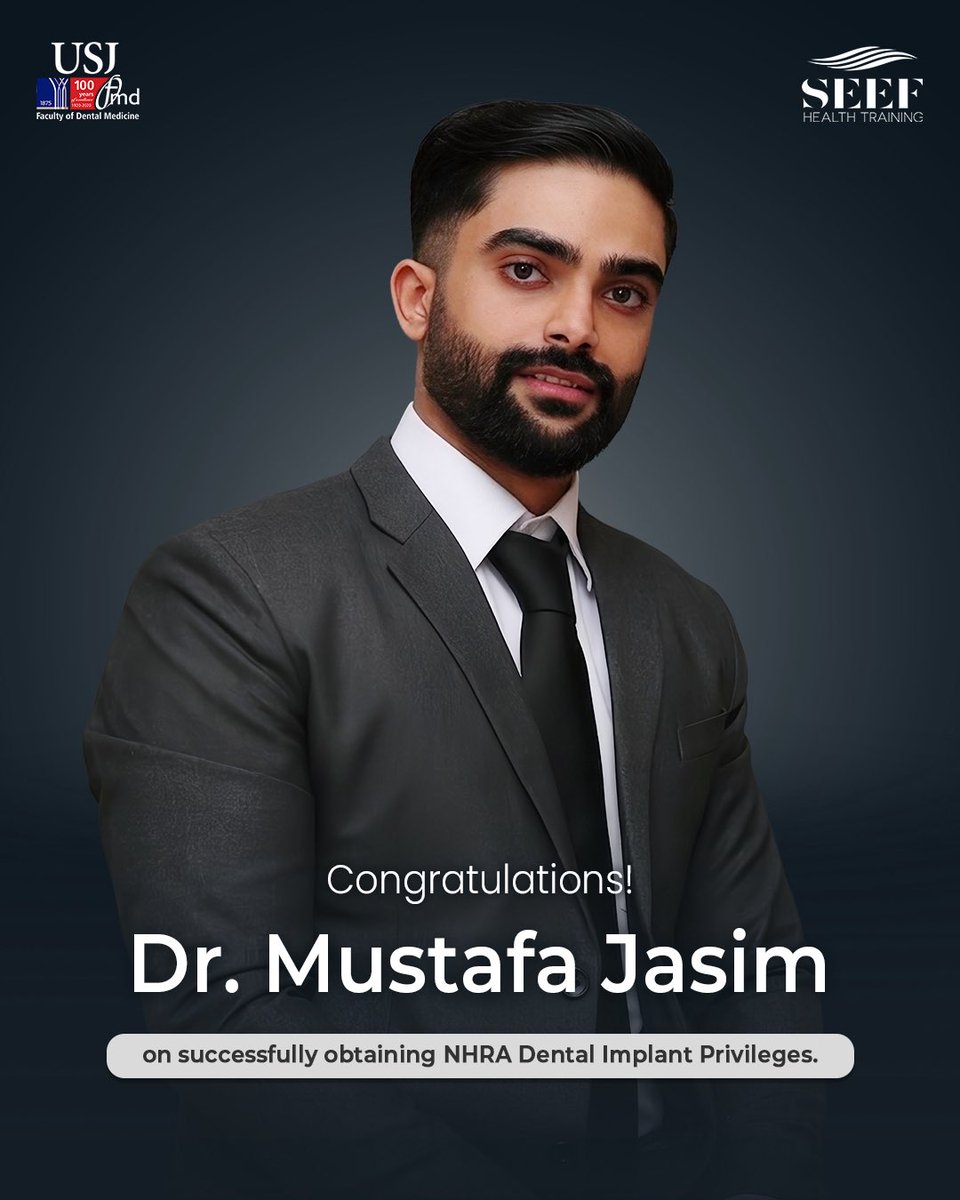 seeftrainingbh's tweet photo. We proudly extend our heartfelt congratulations to Dr. Mustafa Jasim, a graduate of our Professional Certificate Program in Dental Implantology, on successfully obtaining implant privileges from the National Health Regulatory Authority (NHRA).

https://t.co/izagn7vWEM https://t.co/oN1epjAuGf