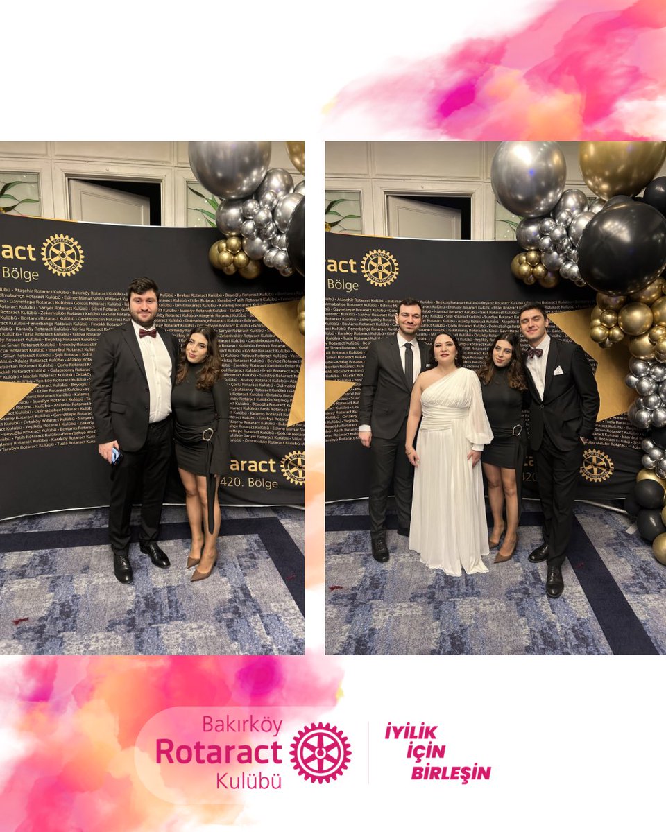 BakirkoyRAC's tweet photo. 4 Nisan tarihinde, Bakırköy Rotaract Kulübü olarak, Acarkent, Ataköy ve Etiler Rotaract Kulüplerinin ev sahipliğinde gerçekleşen 38. Geleneksel Rotaract Balosu’na katılım sağladık✨
Ev sahibi kulüplerimize bu güzel organizasyon için teşekkür ediyoruz🙏🏽 https://t.co/A1lGsjk3mh
