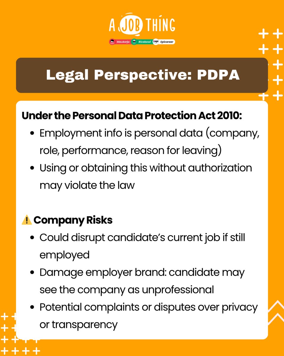 ajobthingcom's tweet photo. Can You Directly Call a Candidate’s Current Boss for a Reference Check?

Many new HRs ask:
👉 “I just want to verify their info… can I call their current boss?”
⚠️ Quick tip: Don’t do it without consent.
 ✅ Always get candidate’s approval
 ✅ Only contact referees they provide https://t.co/xQ6Ziq9YLC