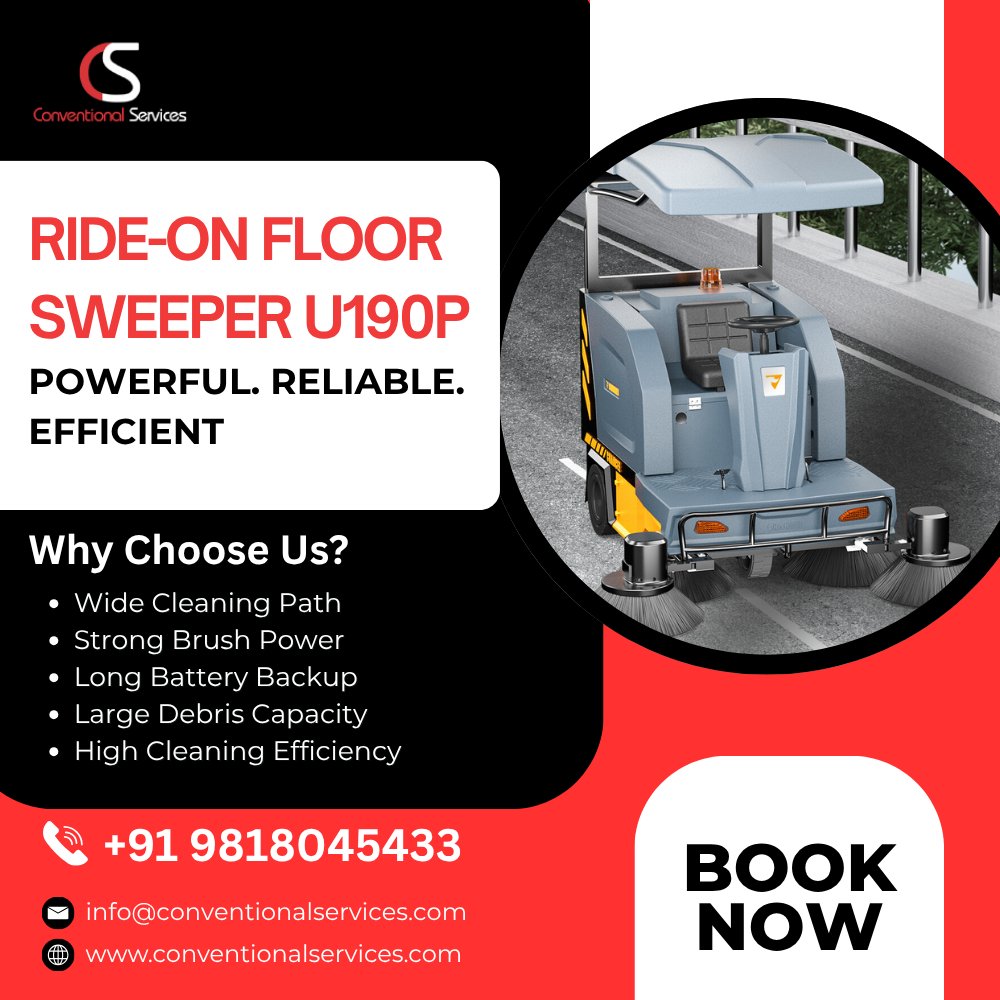 Tired of dust and dirt slowing down your work? The Ride On Floor Sweeper U190P makes cleaning easy, fast, and efficient. Whether it’s a warehouse, factory, or parking space, this machine helps you clean large areas without hassle.