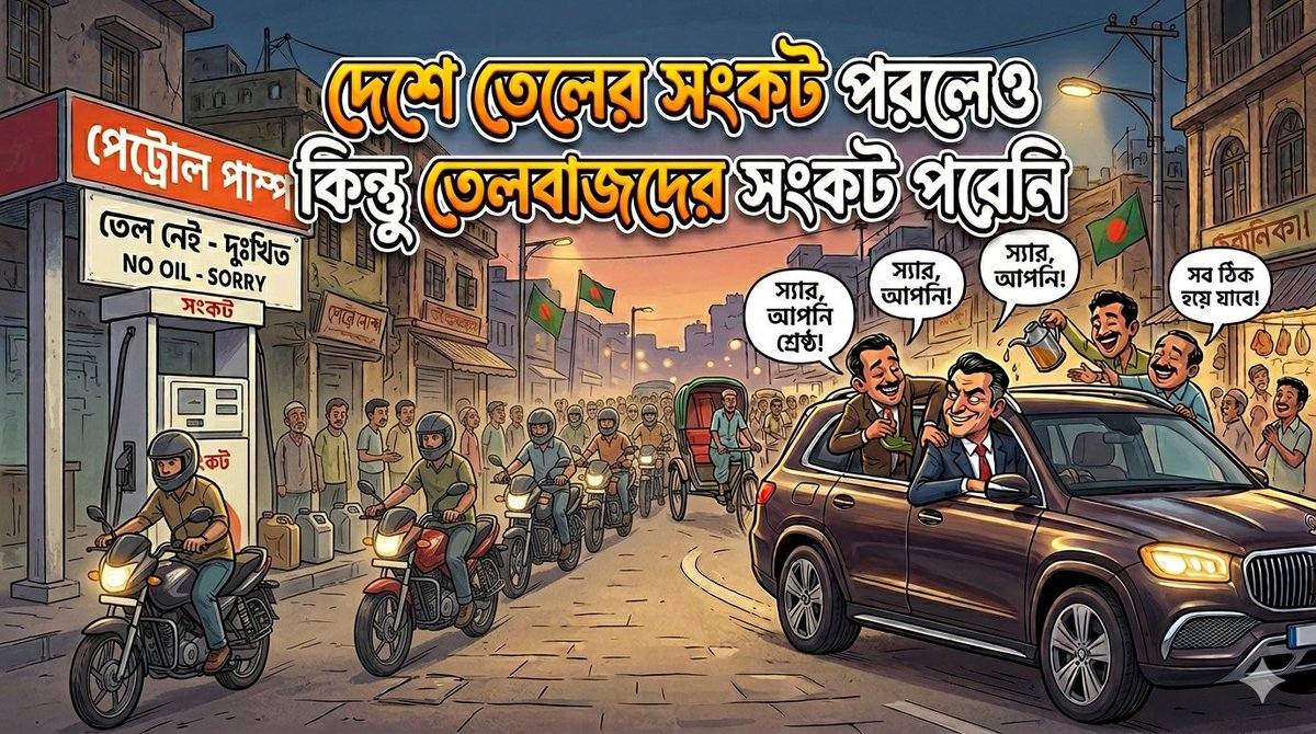 imsrahaman's tweet photo. দেশে তেলের সংকট পরলেও তেলবাজদের সংকট পরেনি,
হয়তো কখনো পরবে-ও না! https://t.co/OPZYepfmcL
