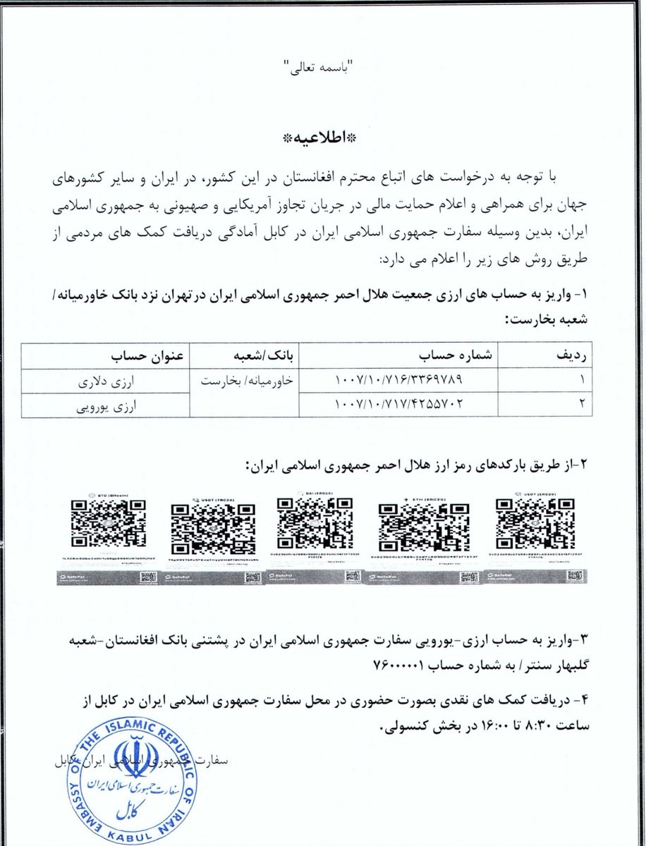 Embassy of the I.R. Iran in Kabul, Afghanistan tweet media