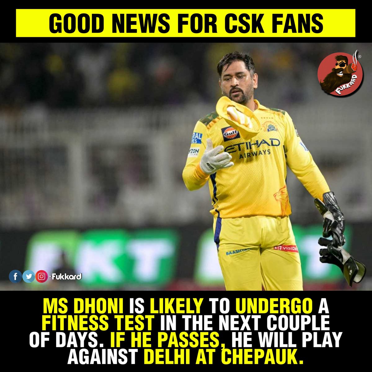 Fukkard's tweet image. Good news for #CSK Fans.. #MSDhoni