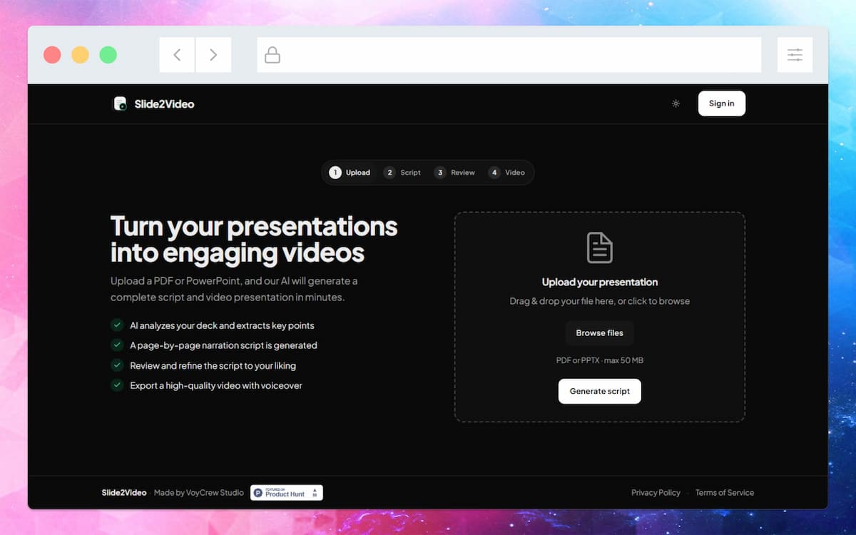 softapps's tweet image. Convierte tus #PDF y PPTX en vídeos con voz en off 🎙️

Slide2Video usa #IA para generar el guion página a página y dejarte revisarlo antes de exportar.

Una forma muy práctica de reutilizar tus diapositivas y darles un formato más visual.

➡️softandapps.info/2026/04/06/cre…