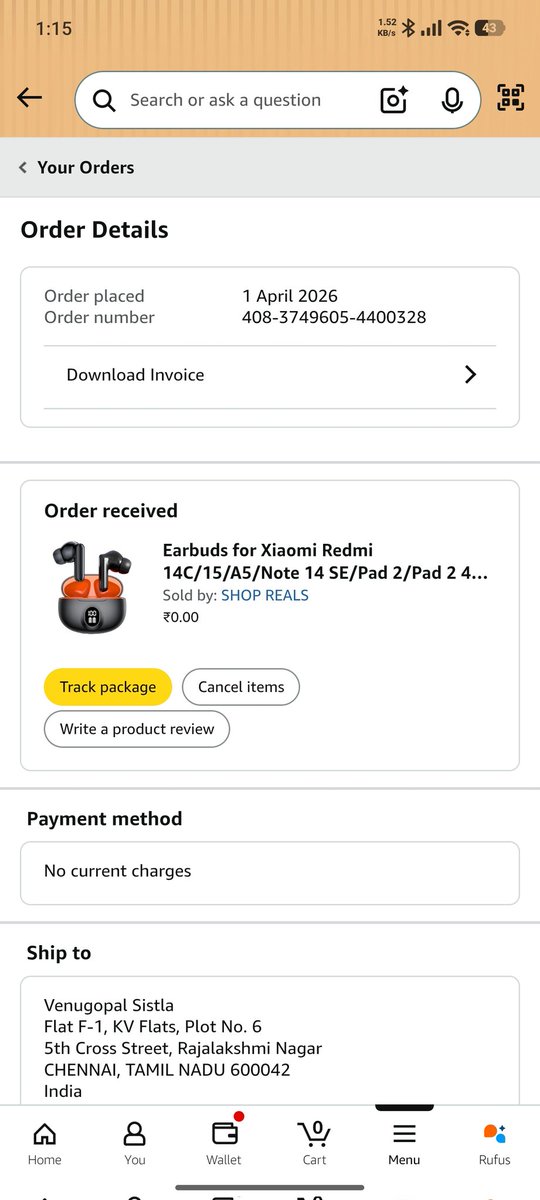 CommonMan150168's tweet photo. @amazonIN 

Hi please call and give update on the approx delivery date of this product. 
This is replacement order for the original/primary order material. 
Wrong n totally different product was delivered and that wrong product was picked for return. https://t.co/K1pBz2JnCw