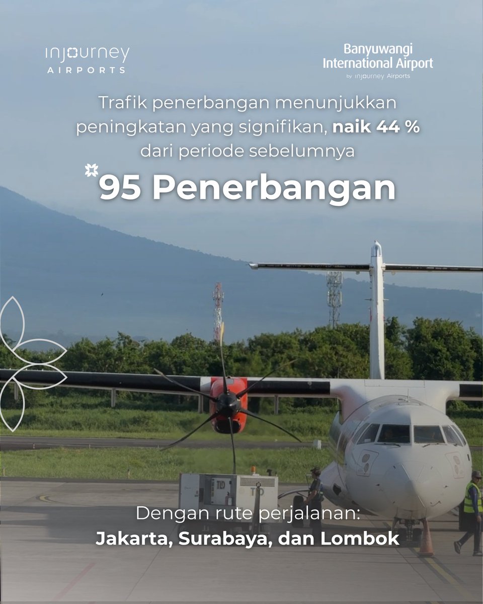 BWX_AP2's tweet photo. Perjalanan Angkutan Lebaran 1447 H/2026 di Bandara Internasional Banyuwangi mencatat dinamika mobilitas yang penuh makna. Dari setiap keberangkatan, tersimpan momen perpisahan, harapan, hingga kebahagiaan saat kembali berkumpul bersama keluarga. https://t.co/BBuYUOsF7f