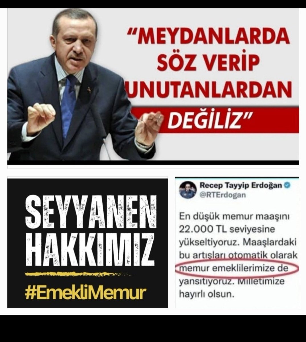 mnevver97478258's tweet photo. @AysunKayma89276 @OnderKahveci @RTErdogan @AYMBASKANLIGI @memetsimsek @Akparti @MHP_Bilgi @herkesicinCHP 76 yıllık 
Emekli Sandığı Yasamız var..
Seçim afişi olan 
hayırlı olsun müjdemiz var..
Cumhurbaşkanımızın kürsüden verilmiş sözü var..
Ama 35 sene çalışmış  #EmekliMemur maaşının yarısı 
34 aydır yok👇
#MemurEmeklisineAdalet için daha 
ne olması lazım? https://t.co/ebyN0vD59C