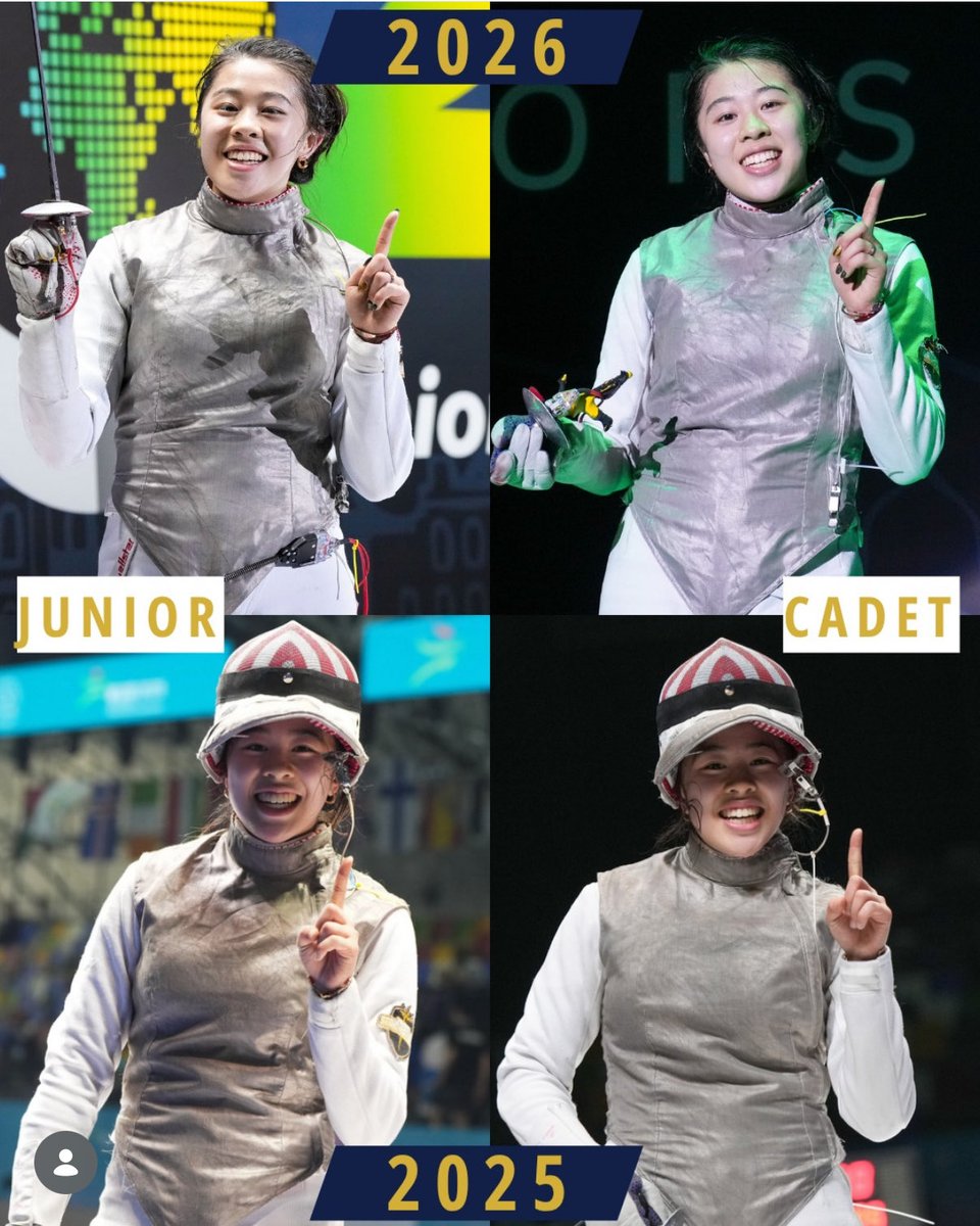 Igrzyska2024's tweet photo. Rok później Jaelyn Liu 🇺🇸 ponownie ze złotym medalem indywidualnie wśród kadetek i juniorek. Dziś turniej drużynowy.
#WorldFencing https://t.co/NSCDsNncHs