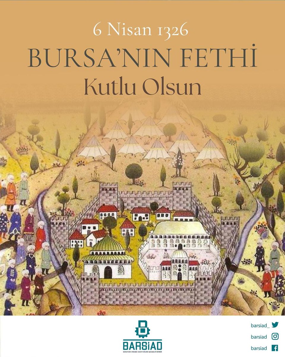 barsiad_'s tweet photo. Tarih, kültür ve ticaretin merkezi Bursa’mızın fethinin 700. yılını kutluyor, şehrimizin köklü mirasına katkı sağlayan ecdadımızı saygı ve minnetle yad ediyoruz. https://t.co/ngCNIpXTSN
